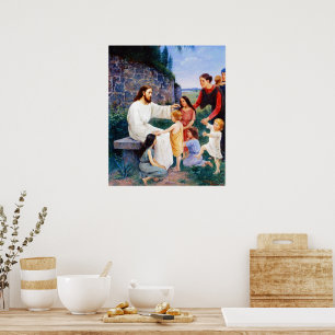 Jesus Blesses The Children Elin Danielson-Gambogi Poster
