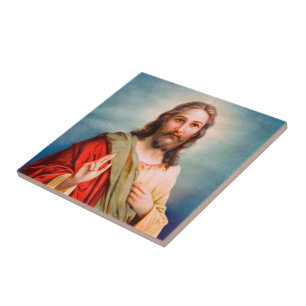 Jesus Blessing Divine Mercy Catholic Home Decor Ceramic Tile