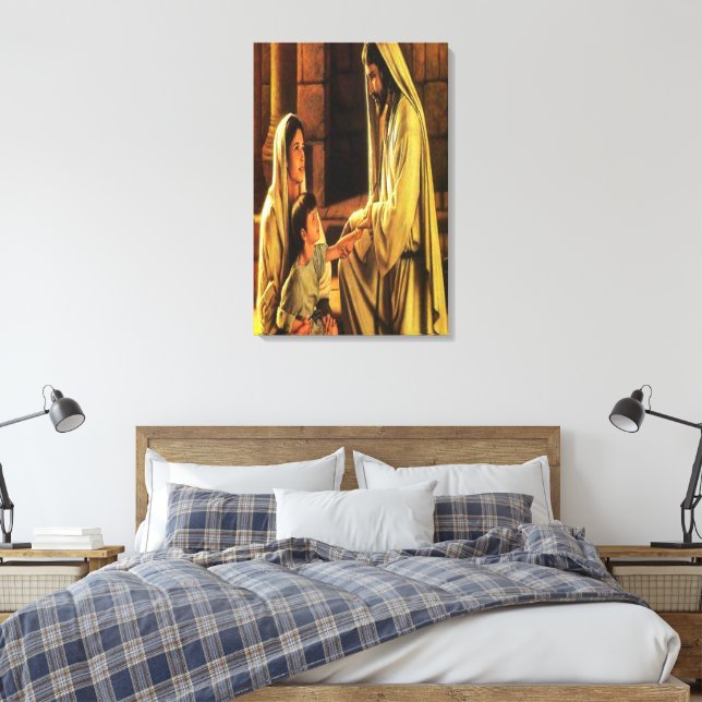 Jesus Blessing Wrapped Canvas (Insitu(Bedroom))