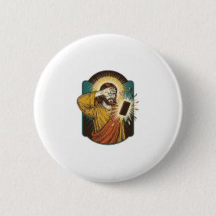 Jesus Blinding Max Phone Brightness Midnight Scrol 6 Cm Round Badge