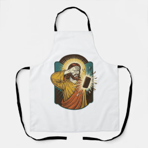 Jesus Blinding Max Phone Brightness Midnight Scrol Apron