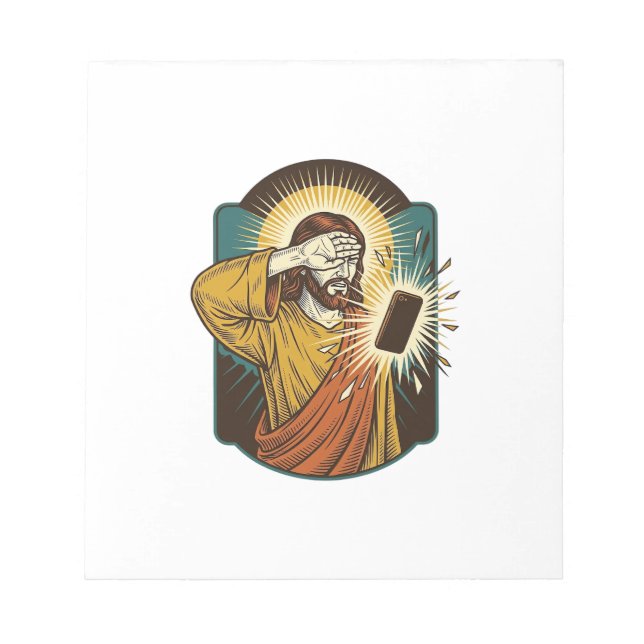 Jesus Blinding Max Phone Brightness Midnight Scrol Notepad (Front)