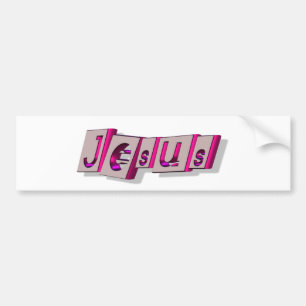 Jesus Bloc Fushia. Bumper Sticker