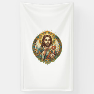 Jesus Blowing Kiss Red Heart Like Button Humor_1 Banner