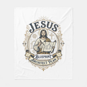 Jesus Blueprint Architect Plan Jesus Blueprint Arc Fleece Blanket