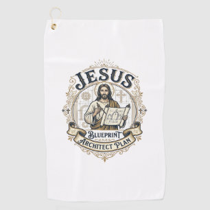 Jesus Blueprint Architect Plan Jesus Blueprint Arc Golf Towel
