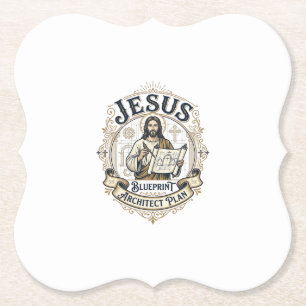 Jesus Blueprint Architect Plan Jesus Blueprint Arc Paper Coaster