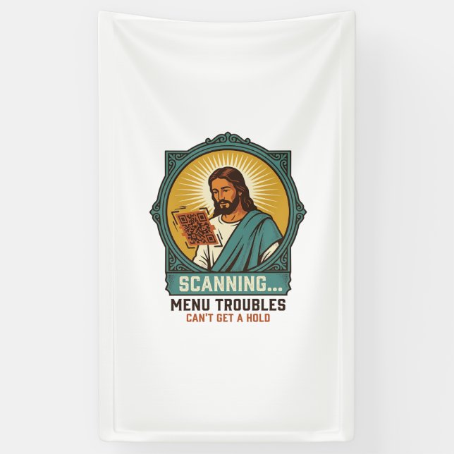 Jesus Blurry QR Code Wont Scan Menu Tech Humor_1 Banner (Vertical)