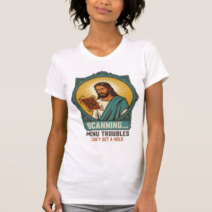 Jesus Blurry QR Code Wont Scan Menu Tech Humor_1 T-Shirt