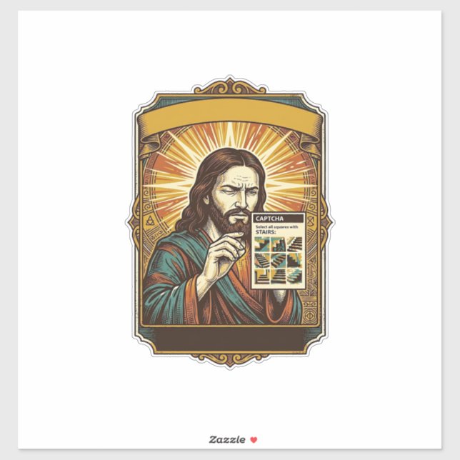 Jesus Blurry Stairs Captcha Test Tech Security Hum (Sheet)