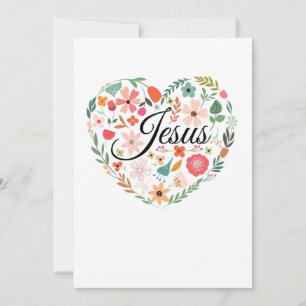 Jesus Boho Christian Heart Motif Inspirational Invitation