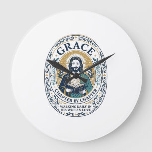 Jesus Book Club Reading Community Graphic Tee Chri Large Clock