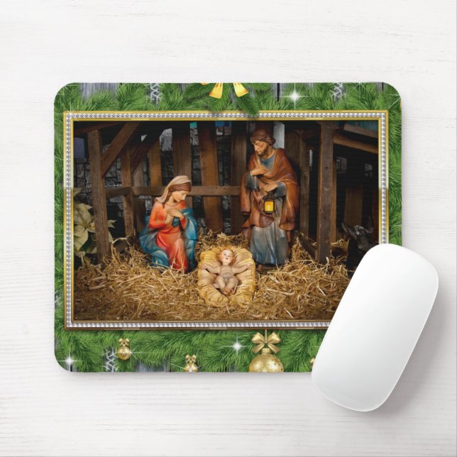 Jesus born manger mouse pad (With Mouse)