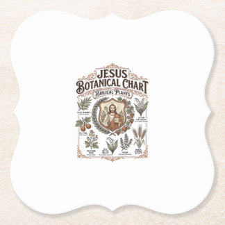 Jesus Botanical Chart Biblical Plants Jesus Botani Paper Coaster