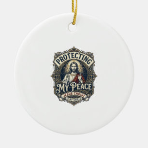 Jesus Boundaries Self Respect Shirt Faith Based De Ceramic Ornament