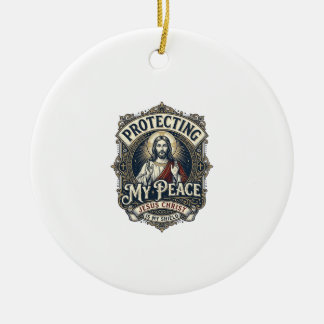 Jesus Boundaries Self Respect Shirt Faith Based De Ceramic Ornament