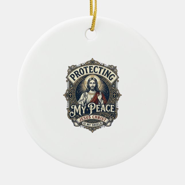 Jesus Boundaries Self Respect Shirt Faith Based De Ceramic Ornament (Front)
