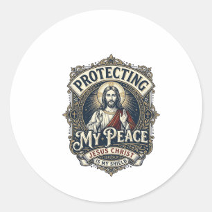 Jesus Boundaries Self Respect Shirt Faith Based De Classic Round Sticker