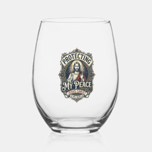 Jesus Boundaries Self Respect Shirt Faith Based De Stemless Wine Glass