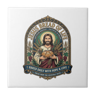Jesus Bread Of Life Jesus Bread Life Bakery Christ Ceramic Tile