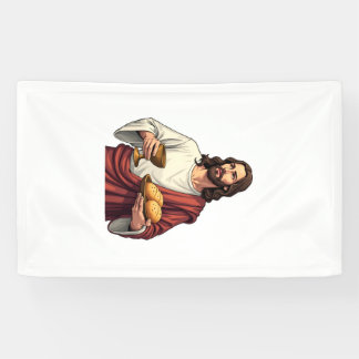 Jesus Bread Wine Vintage Engraving Tee 2 Banner