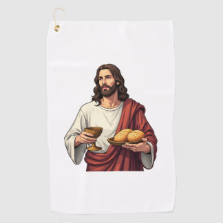 Jesus Bread Wine Vintage Engraving Tee 2 Golf Towel