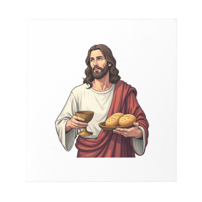 Jesus Bread Wine Vintage Engraving Tee 2 Notepad (Front)