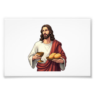 Jesus Bread Wine Vintage Engraving Tee 2 Photo Print