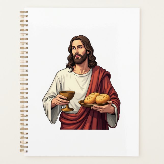 Jesus Bread Wine Vintage Engraving Tee 2 Planner (Front)