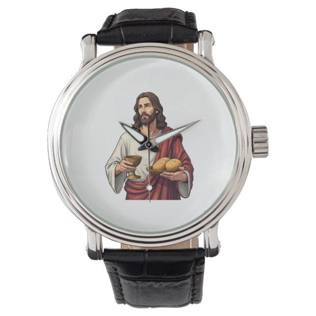 Jesus Bread Wine Vintage Engraving Tee 2 Watch (Front)
