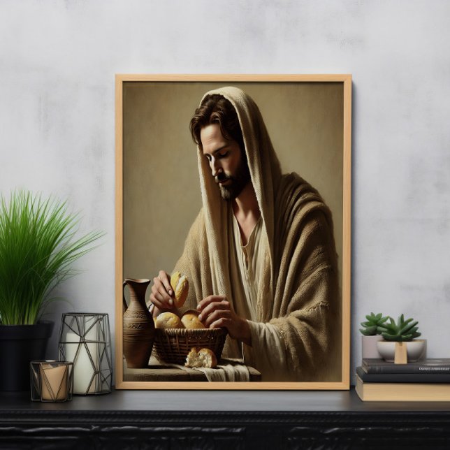 Jesus Breaking Bread in Divine Peace Poster (Creator Uploaded)