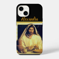 Jesus breaking bread Matthew 14-13 Gold stripe