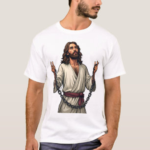 Jesus Broken Chains Vintage Engraving Tee