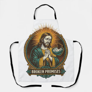 Jesus Broken Chip Stuck In Dip Bowl Party Humor_1 Apron