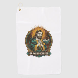 Jesus Broken Chip Stuck In Dip Bowl Party Humor_1 Golf Towel