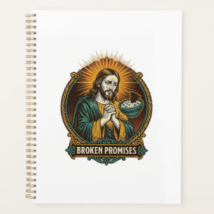 Jesus Broken Chip Stuck In Dip Bowl Party Humor_1 Planner