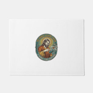 Jesus Broken Double Clicking Mouse IT Office Tech  Doormat
