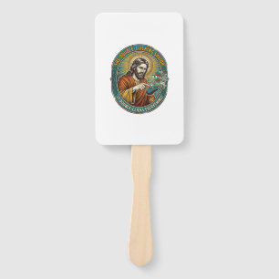 Jesus Broken Double Clicking Mouse IT Office Tech  Hand Fan