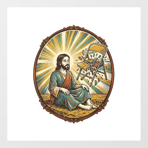 Jesus Broken Folding Chair Party Foul Clumsy Weigh