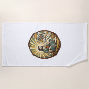 Jesus Broken Folding Chair Party Foul Clumsy Weigh Beach Towel