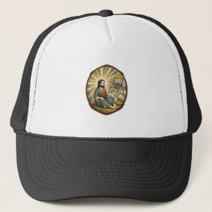 Jesus Broken Folding Chair Party Foul Clumsy Weigh Trucker Hat
