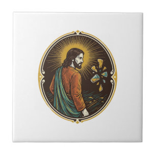 Jesus Broken Glass Dance Floor Party Danger Club H Ceramic Tile