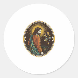 Jesus Broken Glass Dance Floor Party Danger Club H Classic Round Sticker