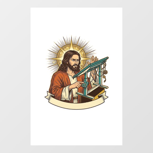 Jesus Broken Standing Desk Stuck Halfway Office Hu (Sheet)
