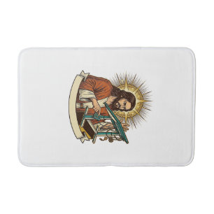 Jesus Broken Standing Desk Stuck Halfway Office Hu Bath Mat