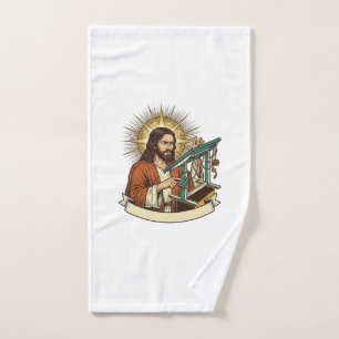 Jesus Broken Standing Desk Stuck Halfway Office Hu Hand Towel