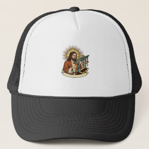 Jesus Broken Standing Desk Stuck Halfway Office Hu Trucker Hat
