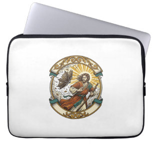 Jesus Broken Umbrella Blown Inside Out Windy Storm Laptop Sleeve