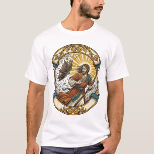 Jesus Broken Umbrella Blown Inside Out Windy Storm T-Shirt