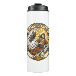 Jesus Broken Umbrella Blown Inside Out Windy Storm Thermal Tumbler